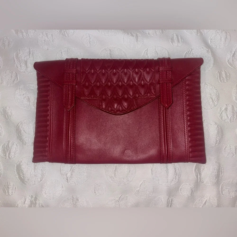 Reece Hudson Oversized Maroon Clutch Purse High Quality Designer Pieces‎